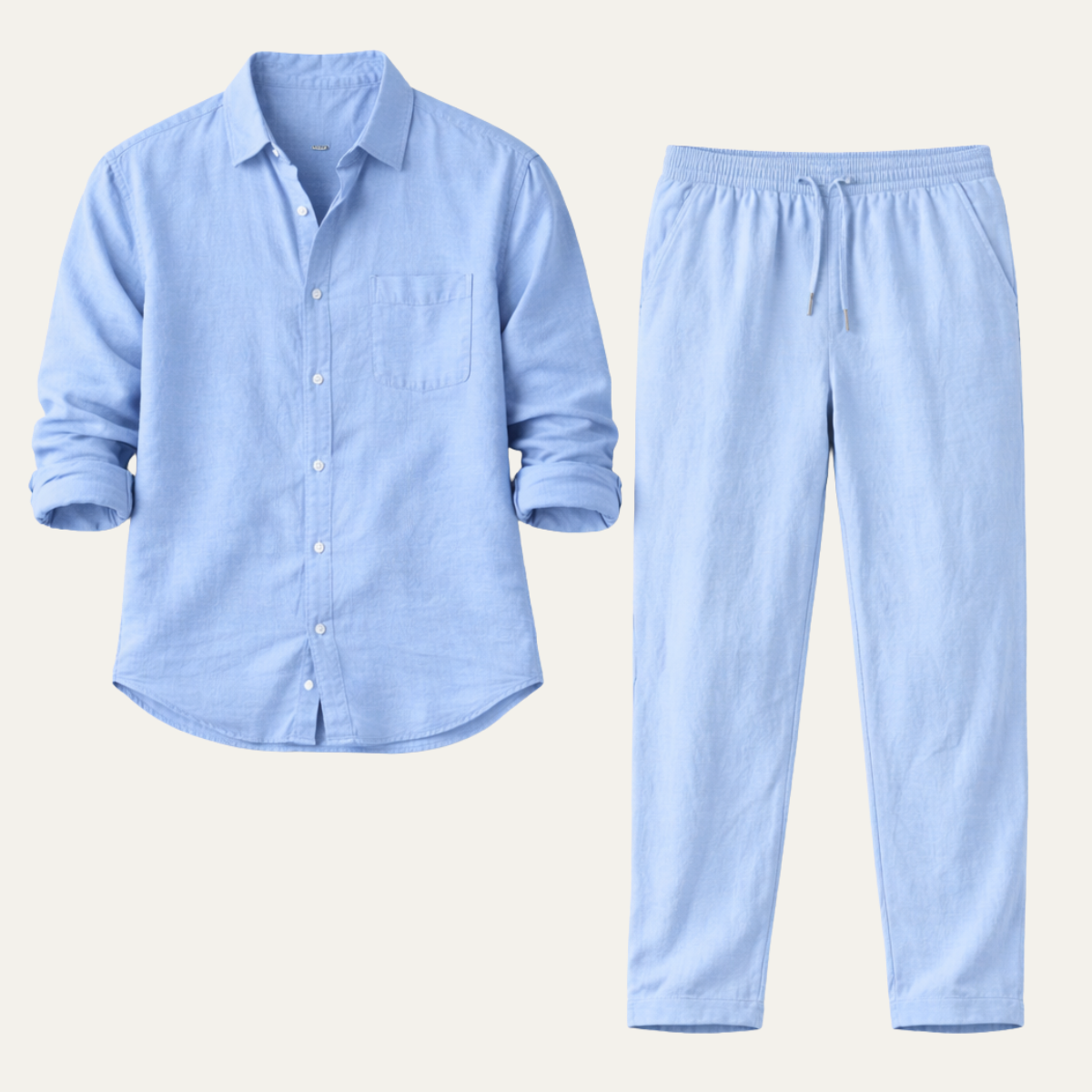 The Belleville Men’s Relaxed Fit Summer Linen Shirt & Trousers Set