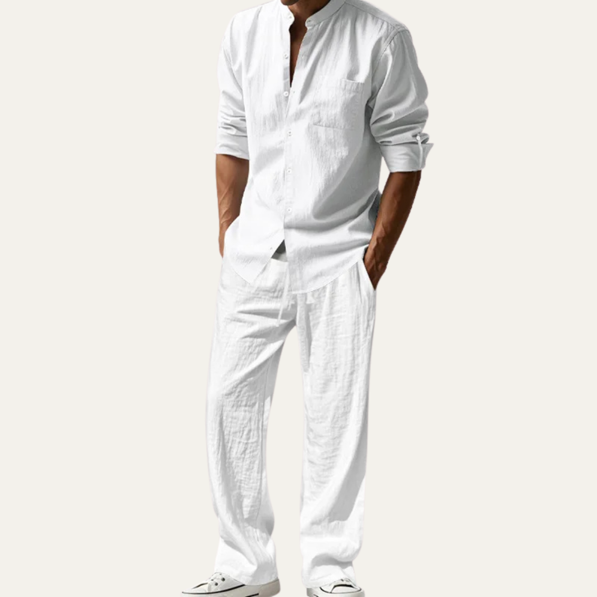 The Belleville Men’s Relaxed Fit Summer Linen Shirt & Trousers Set