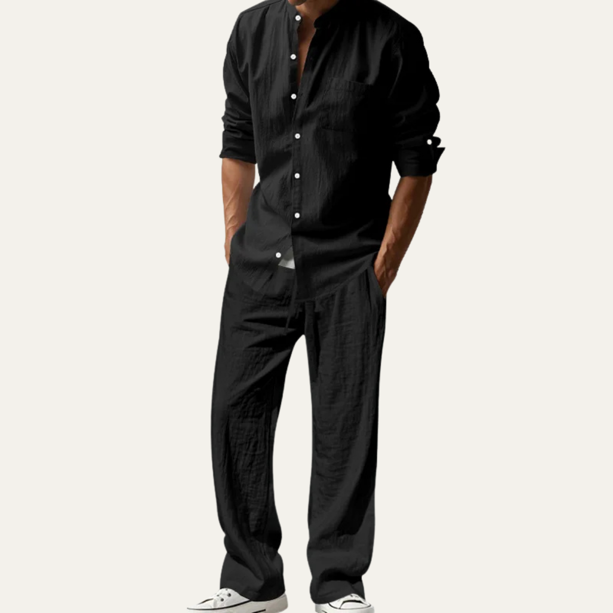 The Belleville Men’s Relaxed Fit Summer Linen Shirt & Trousers Set