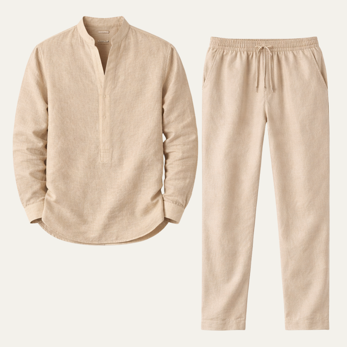 The Pigalle Men’s Solid Colour Summer Casual Shirt & Trousers Set