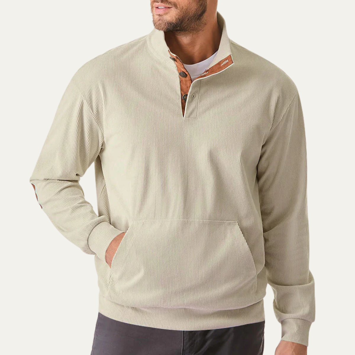 Men's Comfortable Rib Half Zip Sweater
