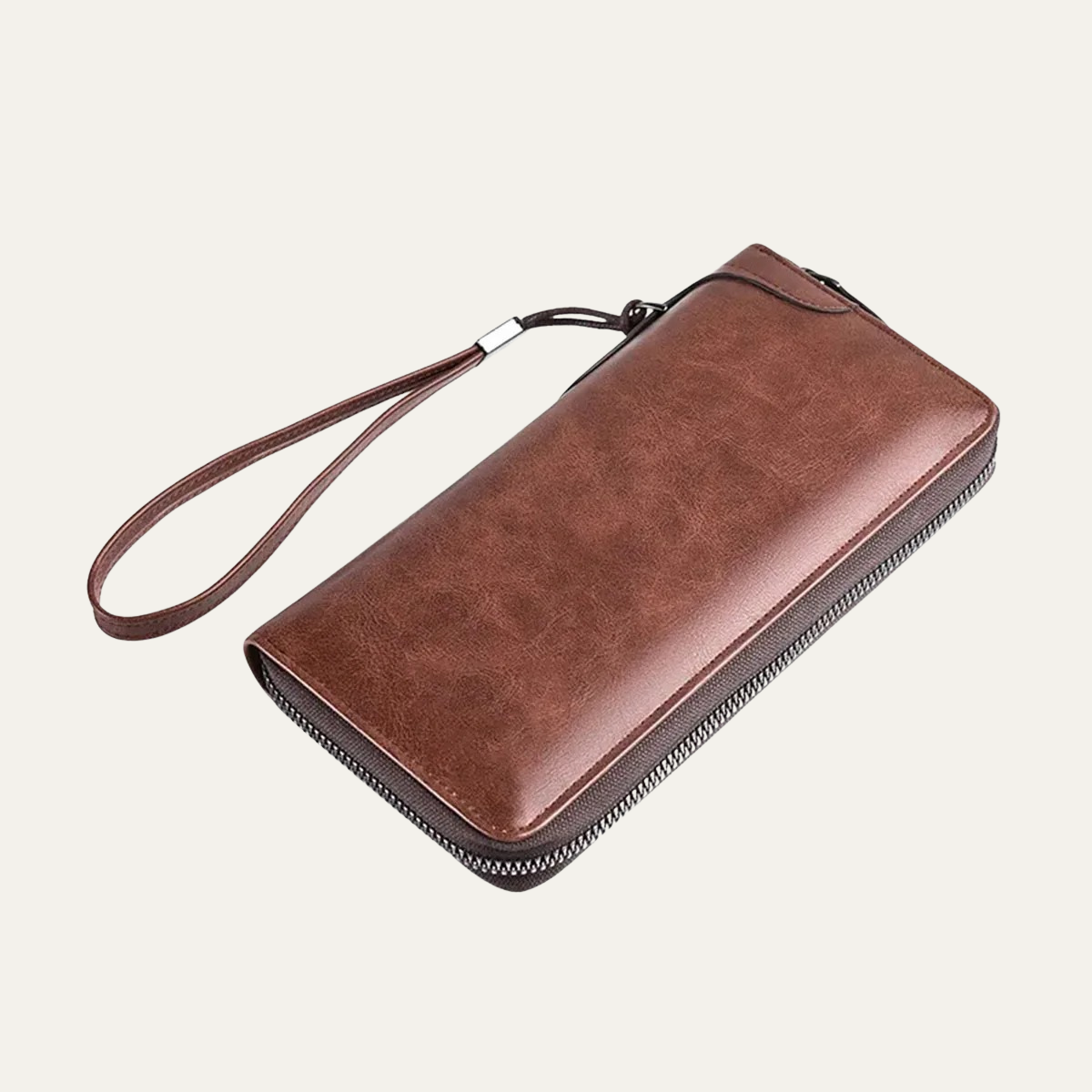 Men’s Long Zip Wallet – RFID Blocking Leather Card Holder Clutch