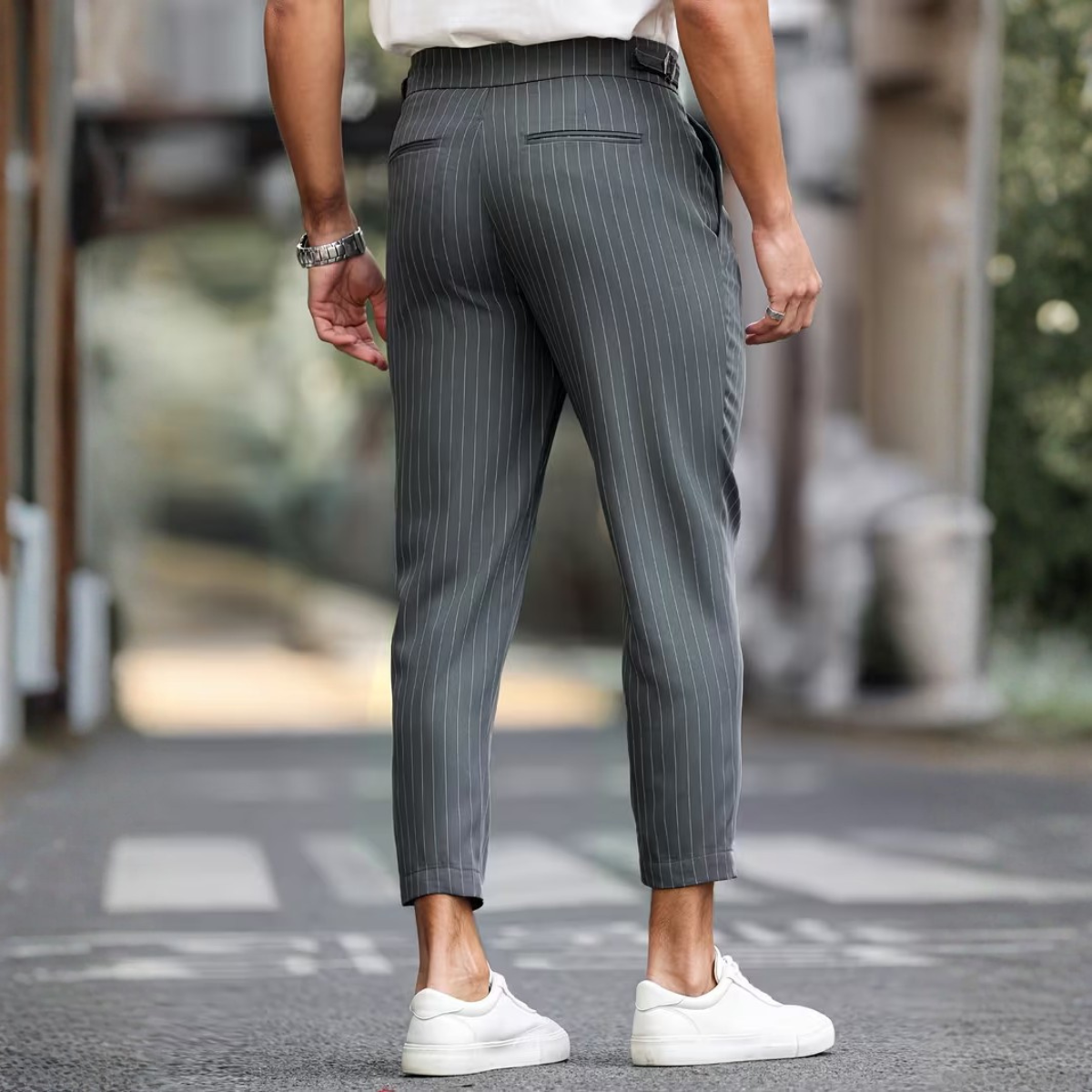 The Siena Men’s Casual Slim Fit Trousers with Pleats