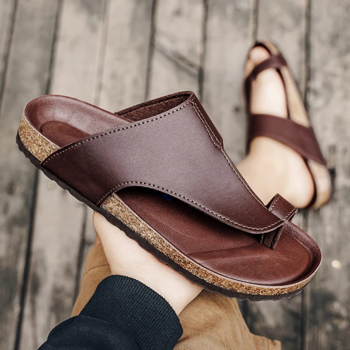 The Arona Men’s Cork Footbed Slide Sandals