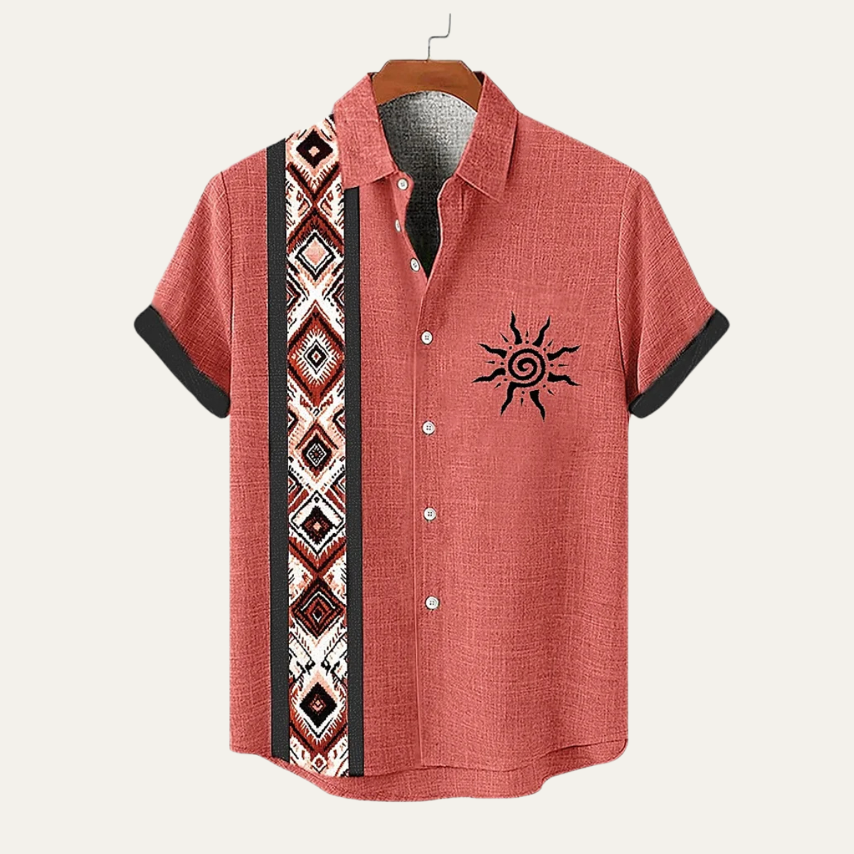 The Brecon Men’s Vintage Patchwork Short Sleeve Linen Shirt
