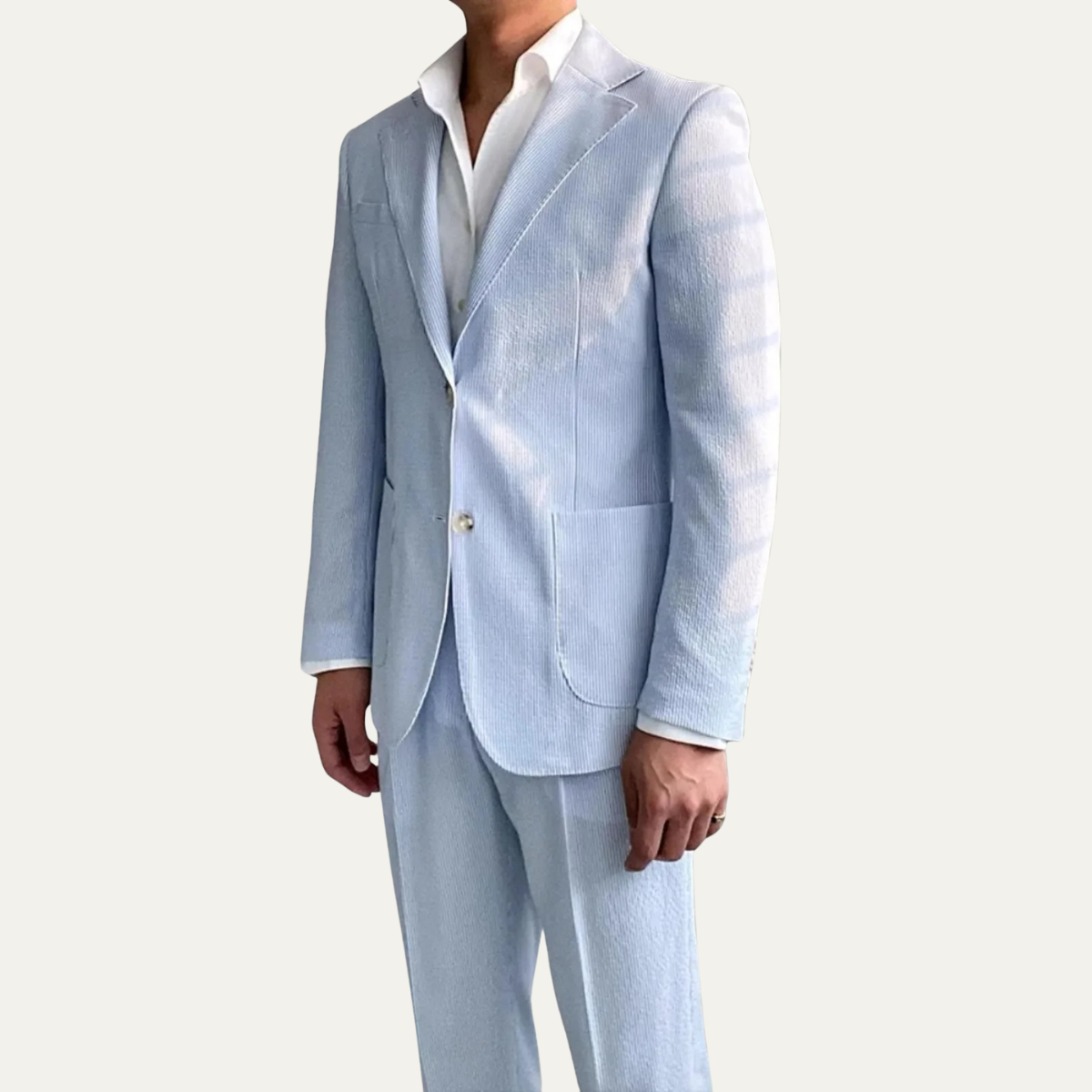 The San Quirico Men’s Relaxed Fit Light Blue Casual Blazer Suit