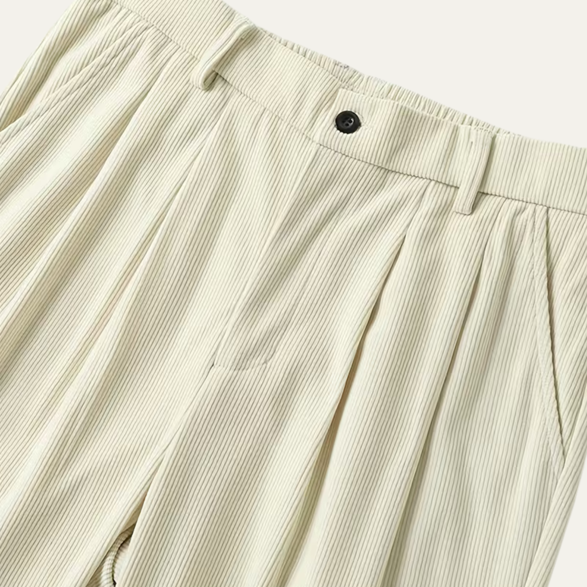 The Caloundra Men’s Premium Wide Leg Corduroy Pleated Dress Trousers