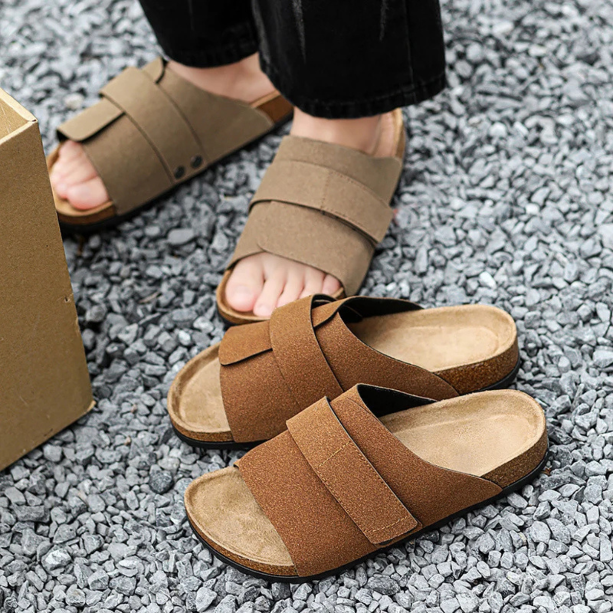 The Winchester Men’s Double Strap Slide Sandals
