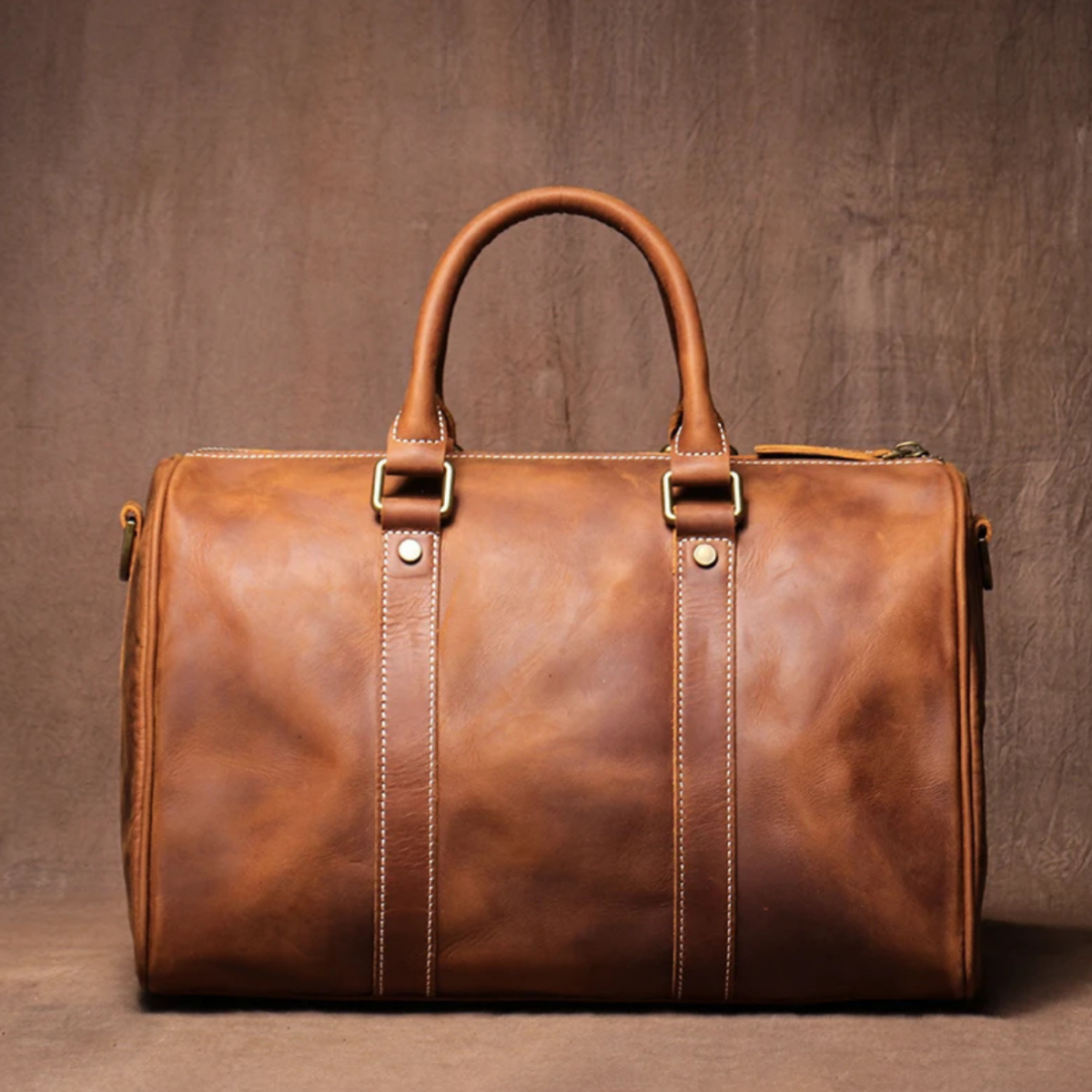 Men’s Vintage Carry On Genuine Leather Travel Duffle Bag