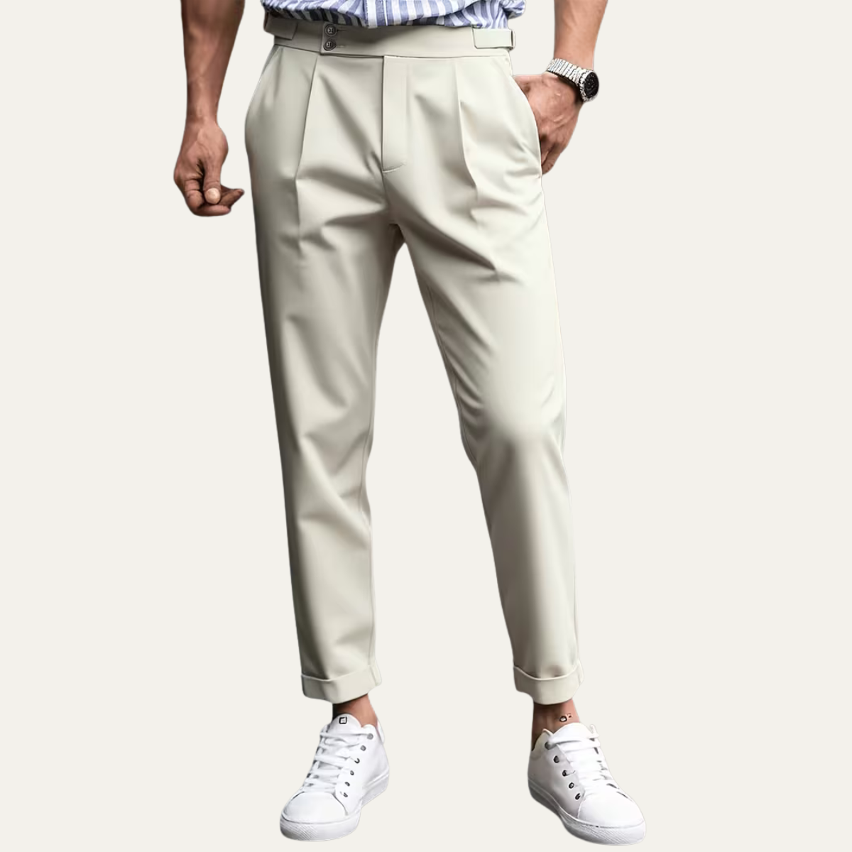 The Clare Valley Men’s Tailored Slim Fit Business Pleated Dress Trousers