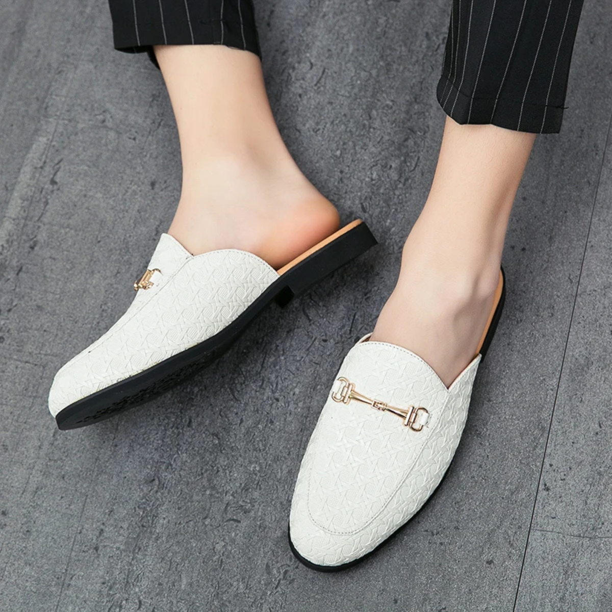 The Cernobbio Men’s Slip On Casual Leather Mule Loafers