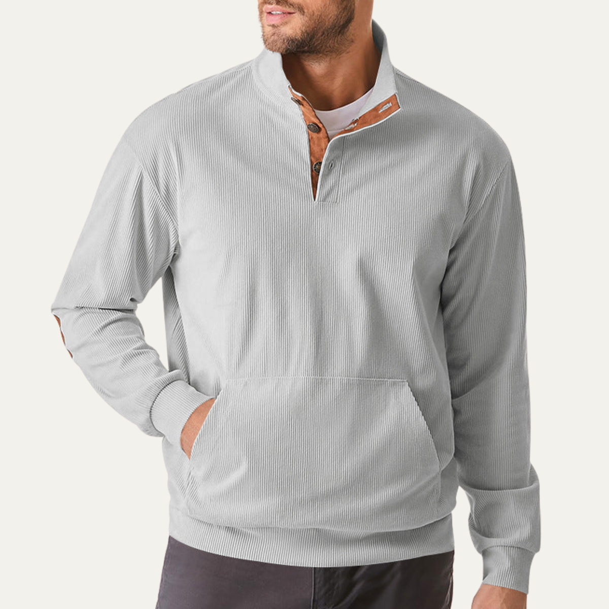 Men's Comfortable Rib Half Zip Sweater