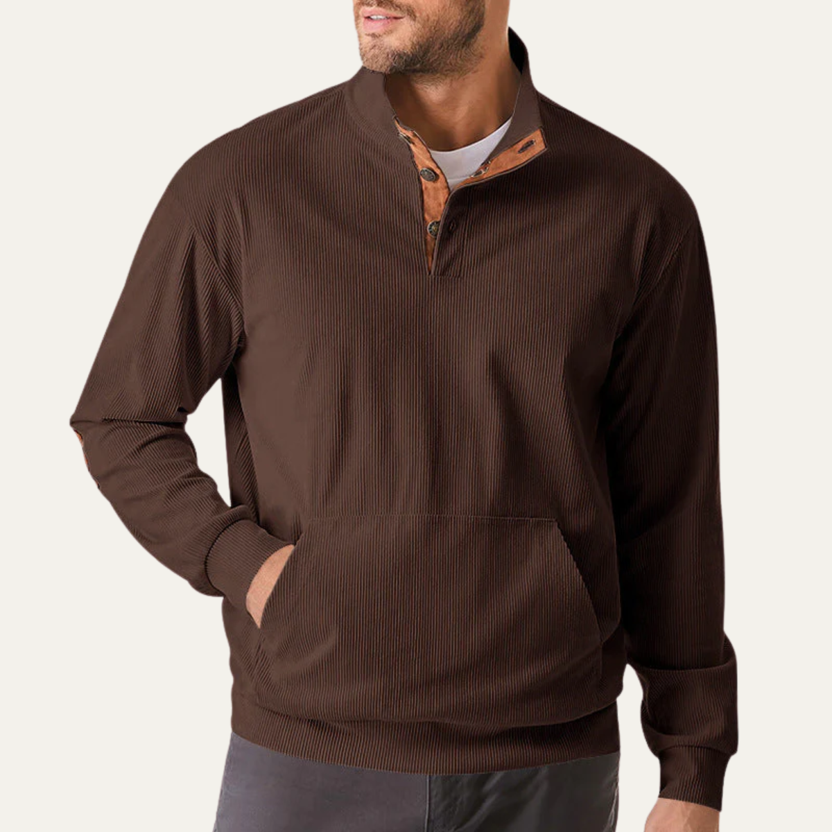 Men's Comfortable Rib Half Zip Sweater