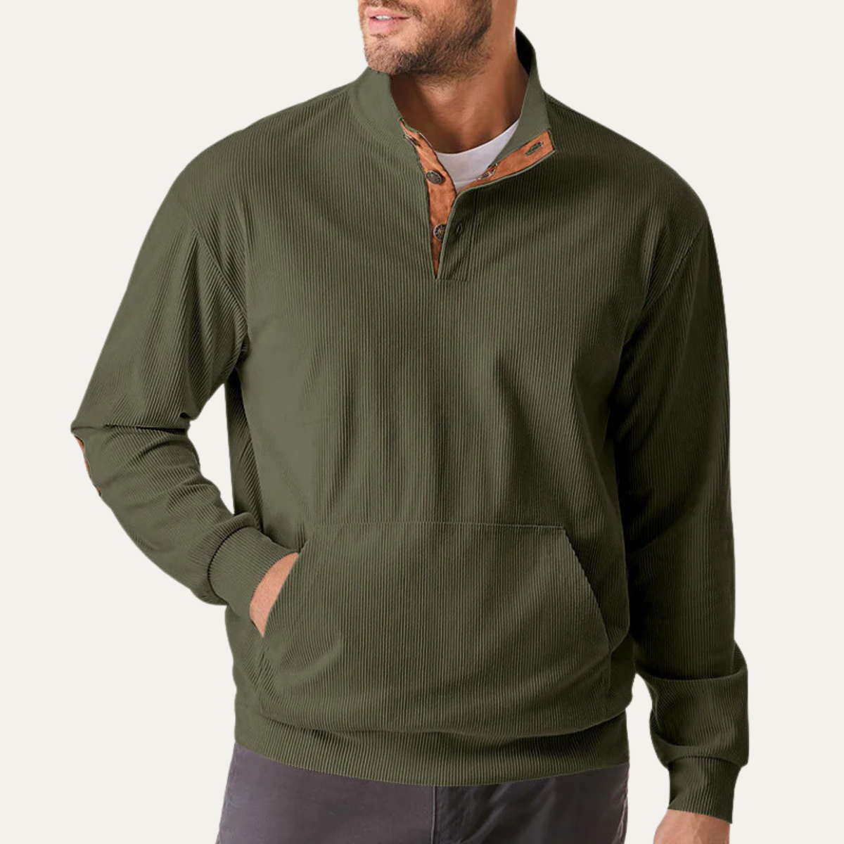 Men's Comfortable Rib Half Zip Sweater