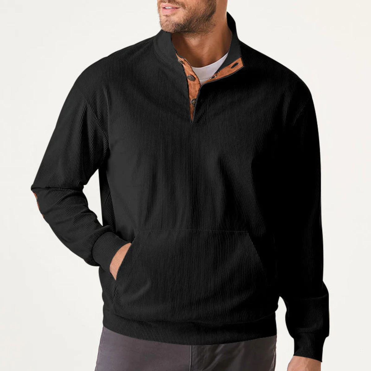 Men's Comfortable Rib Half Zip Sweater