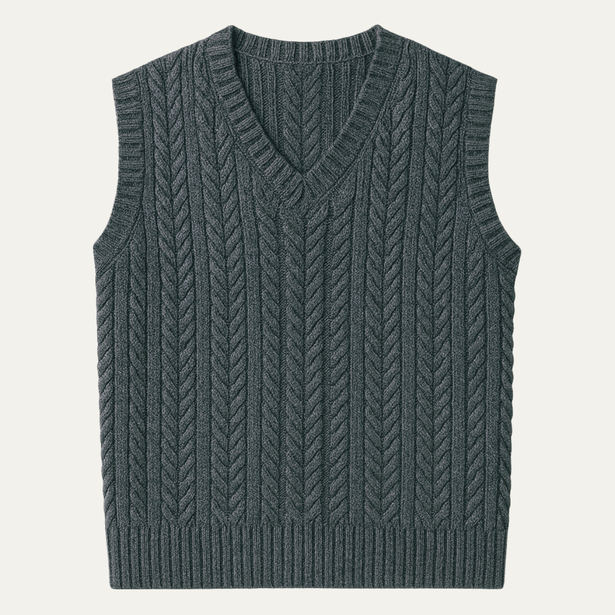 Livigno Men's Cozy Cable Knit V-Neck Sweater Vest