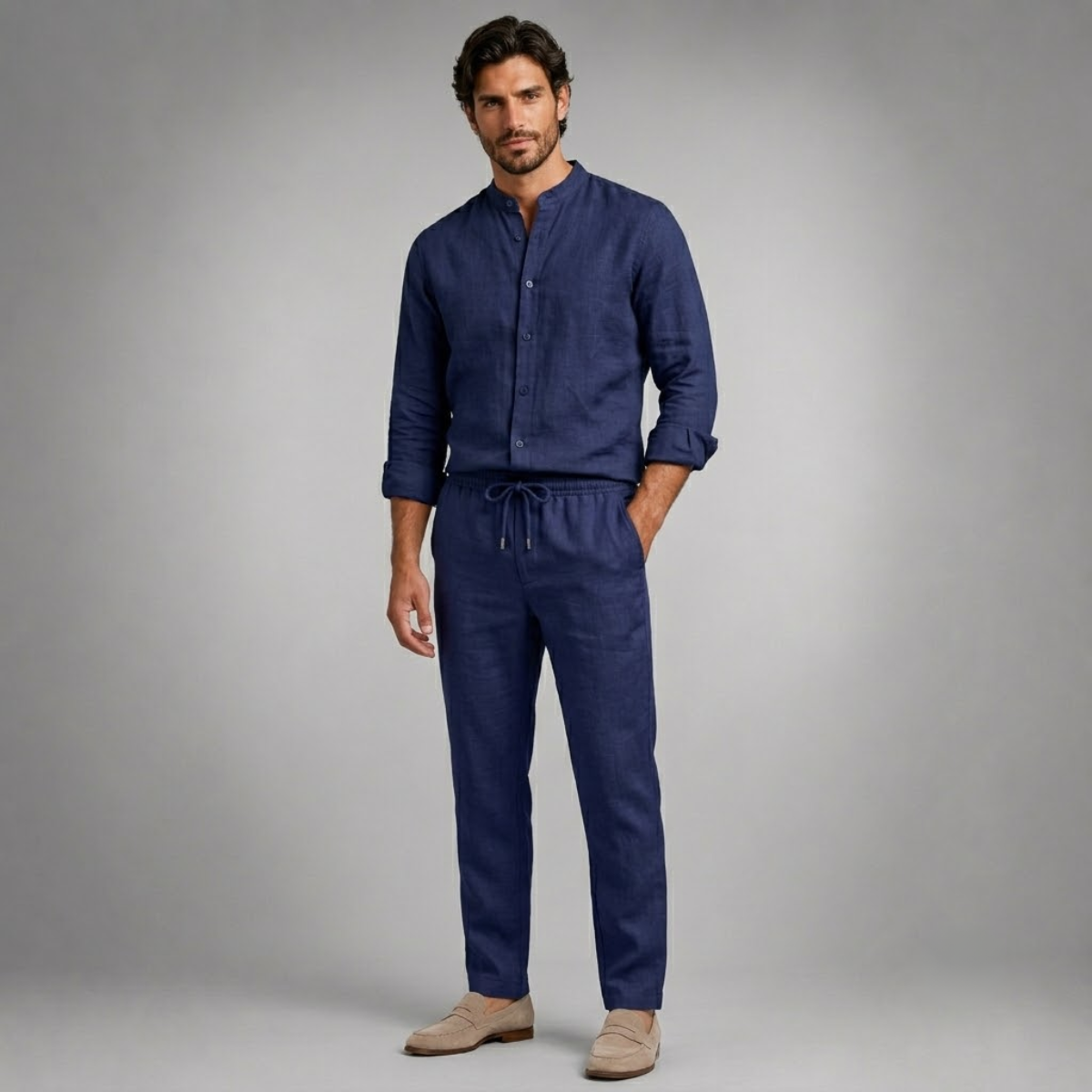 The Barolo Men’s Linen Shirt and Trousers Set – Trendy Two Piece Outfit