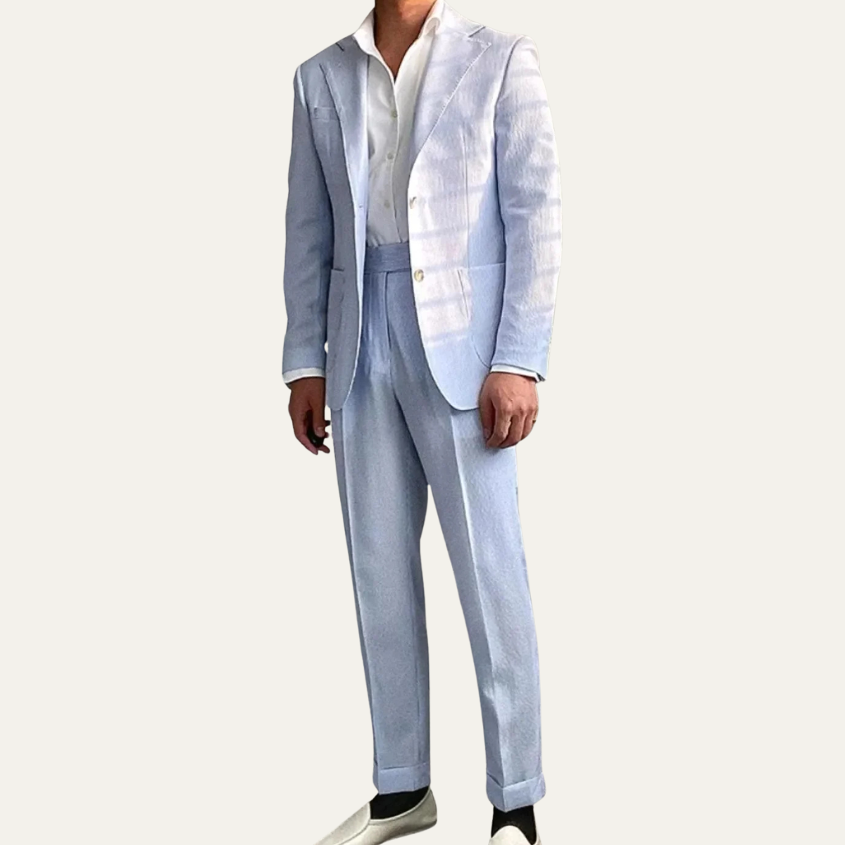 The San Quirico Men’s Relaxed Fit Light Blue Casual Blazer Suit