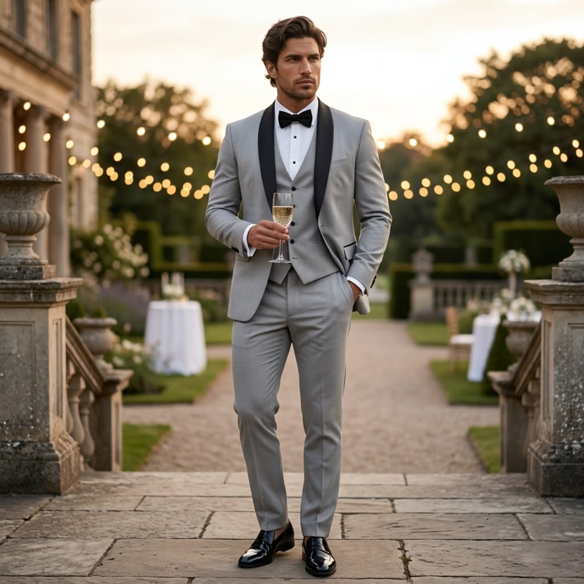 The Alba Men’s Classic 3 Piece Suit Set – Blazer Gilet and Trousers Formal Suit