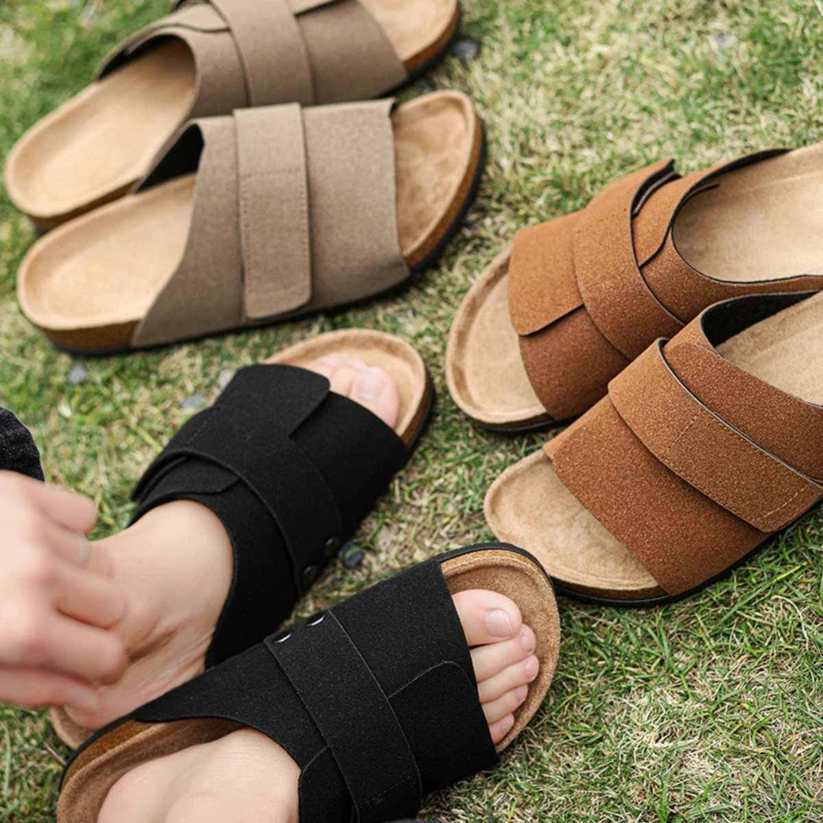 The Winchester Men’s Double Strap Slide Sandals