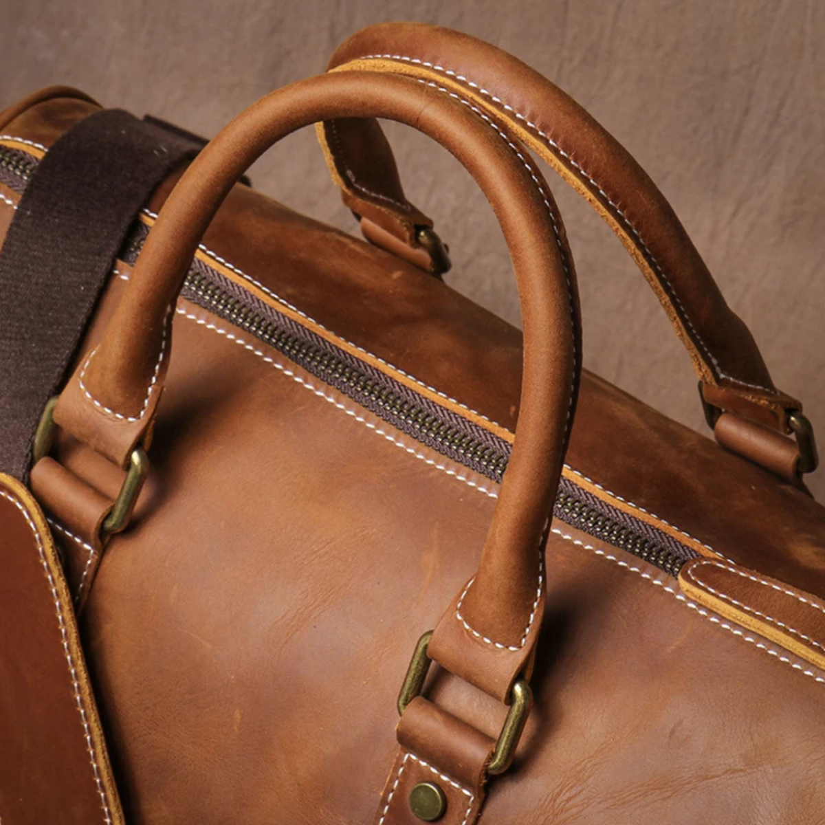 Men’s Vintage Carry On Genuine Leather Travel Duffle Bag