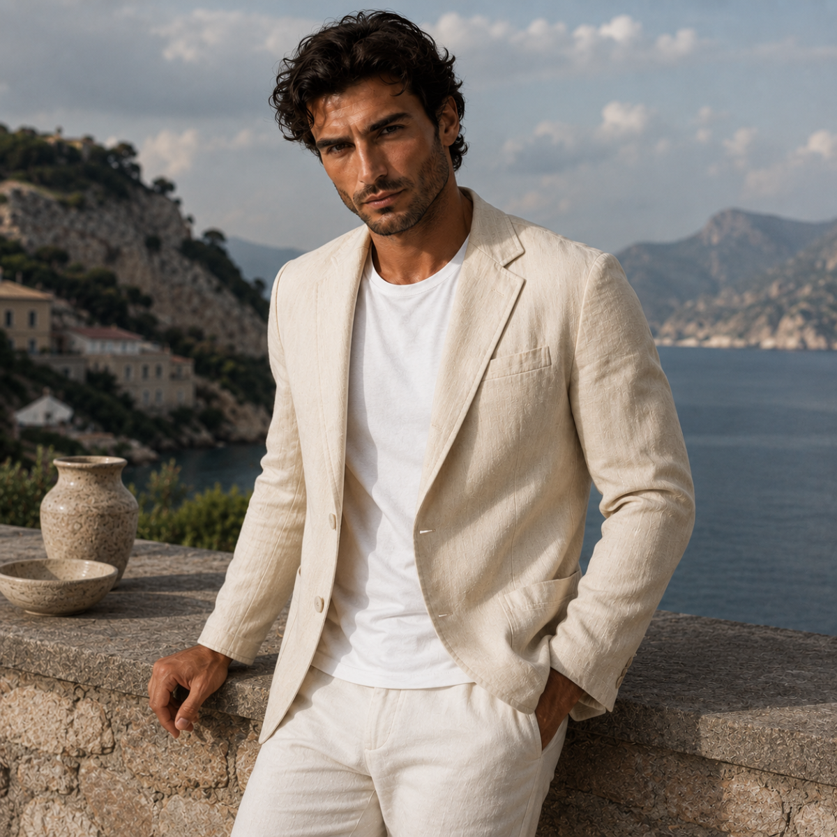 The Ridgewood Park Men’s Lightweight Casual Linen Cotton Blazer