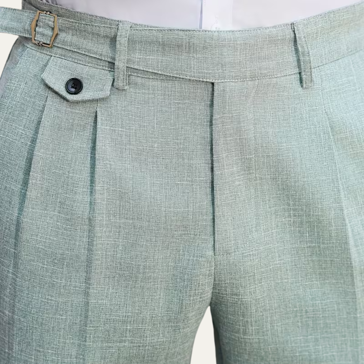 The Brisbane Men’s Tailored Casual Dress Trousers with Pleated Details