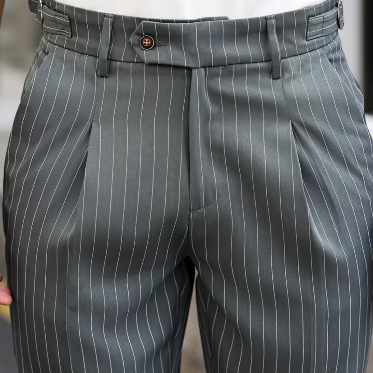 The Siena Men’s Casual Slim Fit Trousers with Pleats