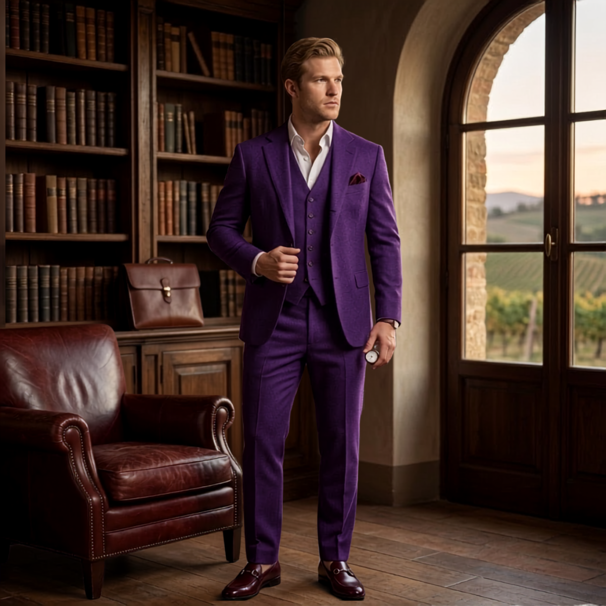 The Montalcino Men’s Luxury 3 Piece Set - Jacket, Gilet & Trousers