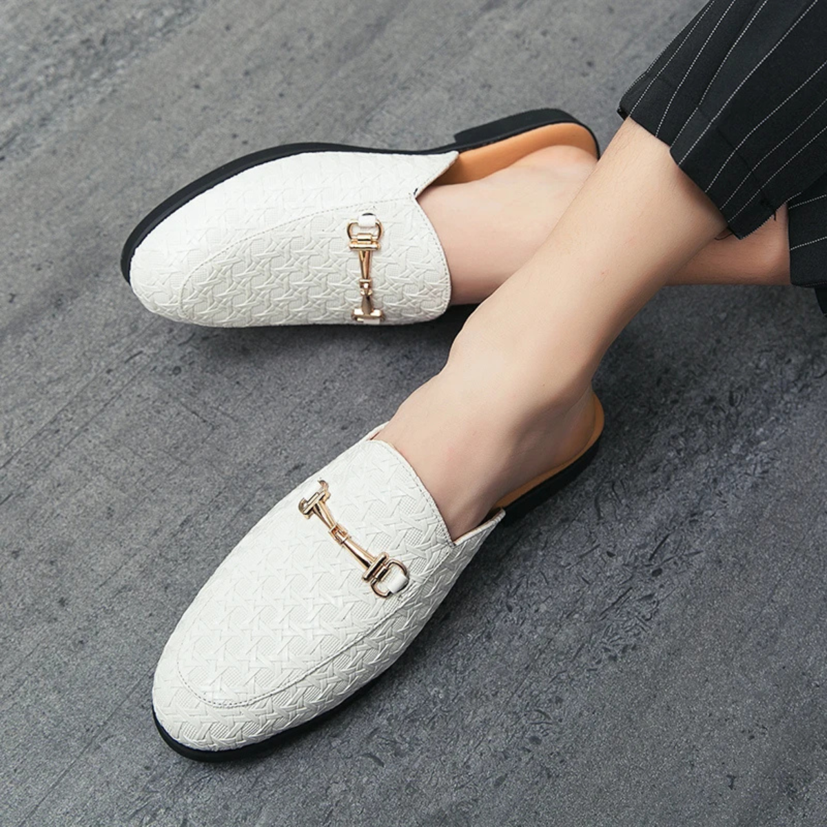 The Cernobbio Men’s Slip On Casual Leather Mule Loafers