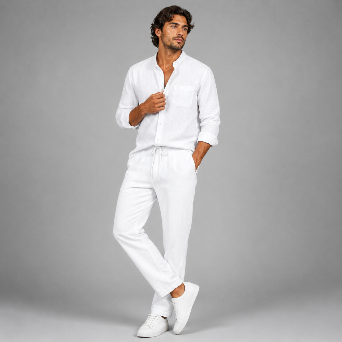 The Asolo Men’s Casual Shirt and Trousers Outfit – Summer Linen Set