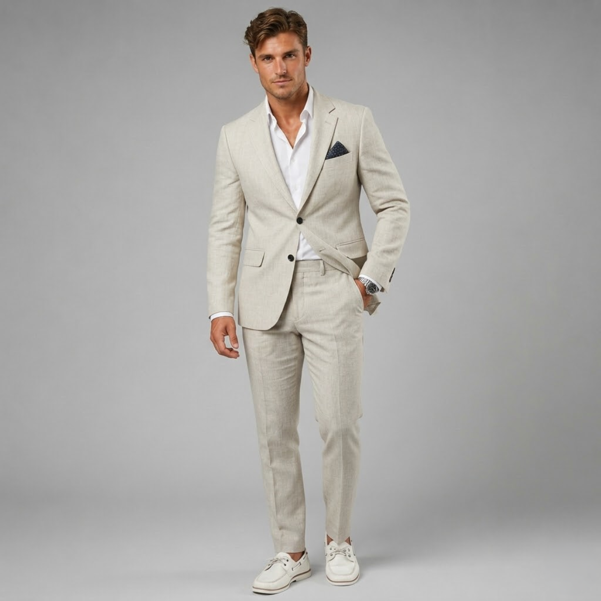 The Faenza Men's Casual Linen Suit