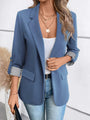 Women's Casual Plaid Single Button Blazer