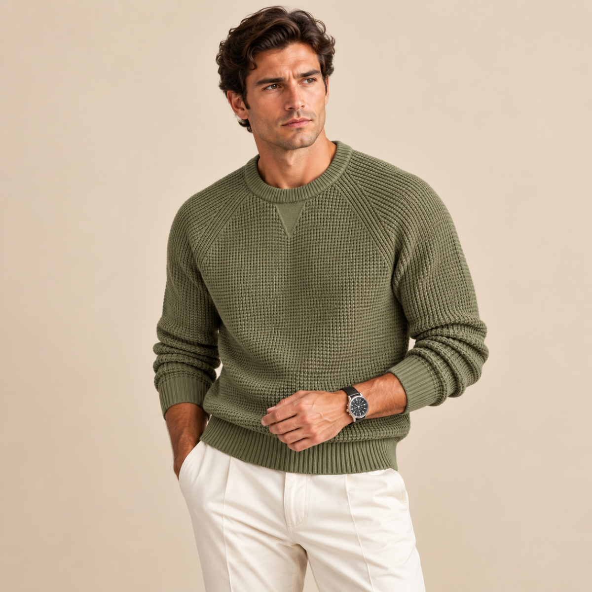 Men's Comfortable Knitted Cotton Jumper