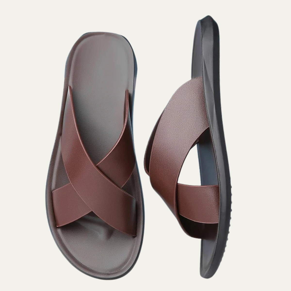 The Manchester Men’s Leather Slide Sandals