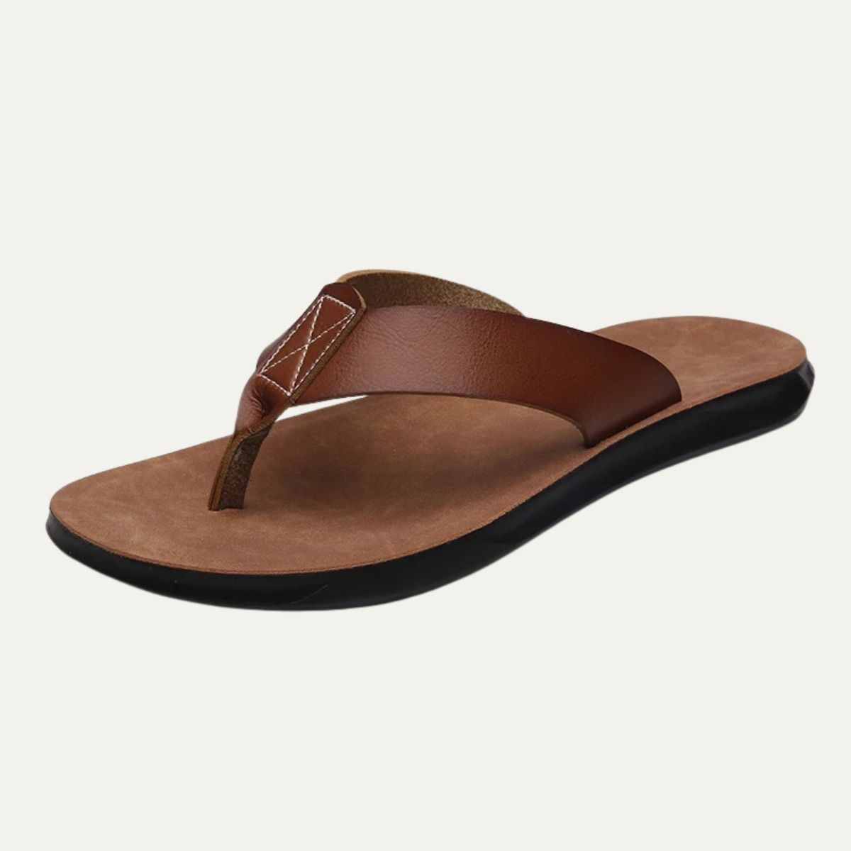 The Bolgheri Men’s Casual Beach Leather Flip Flops