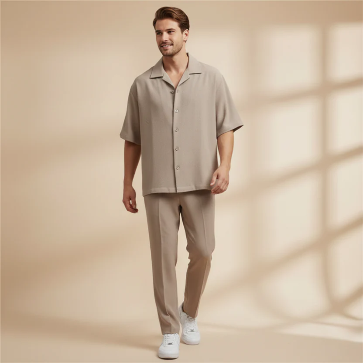 The Cuneo Men's Relaxed Shirt and Trousers Set