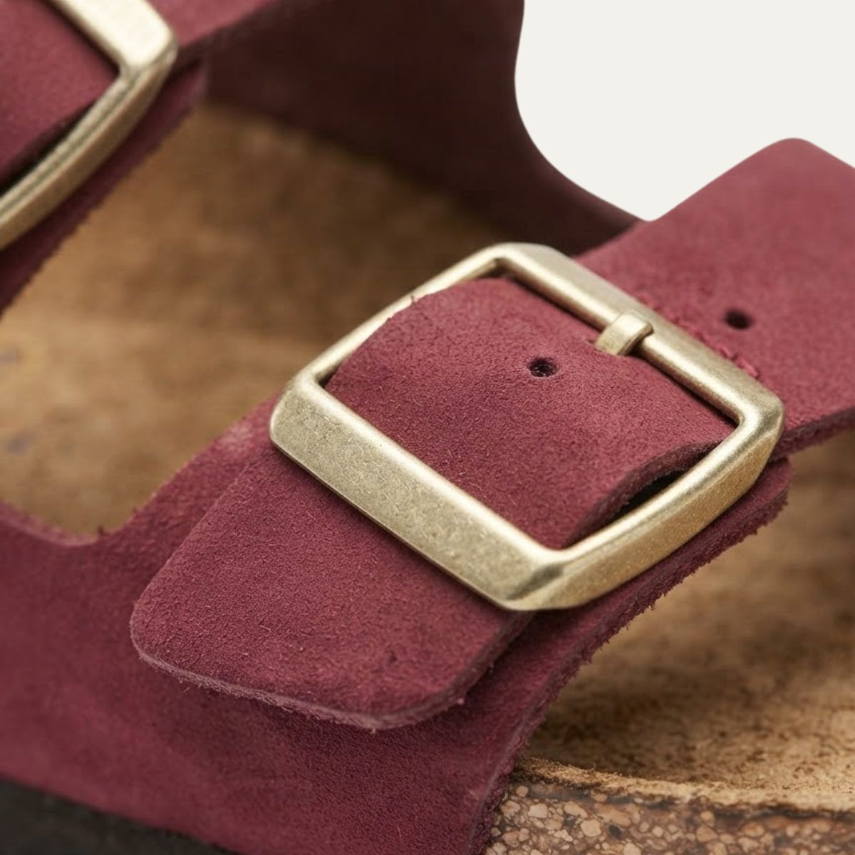 Men's Casual Leather Slippers with Adjustable Buckles