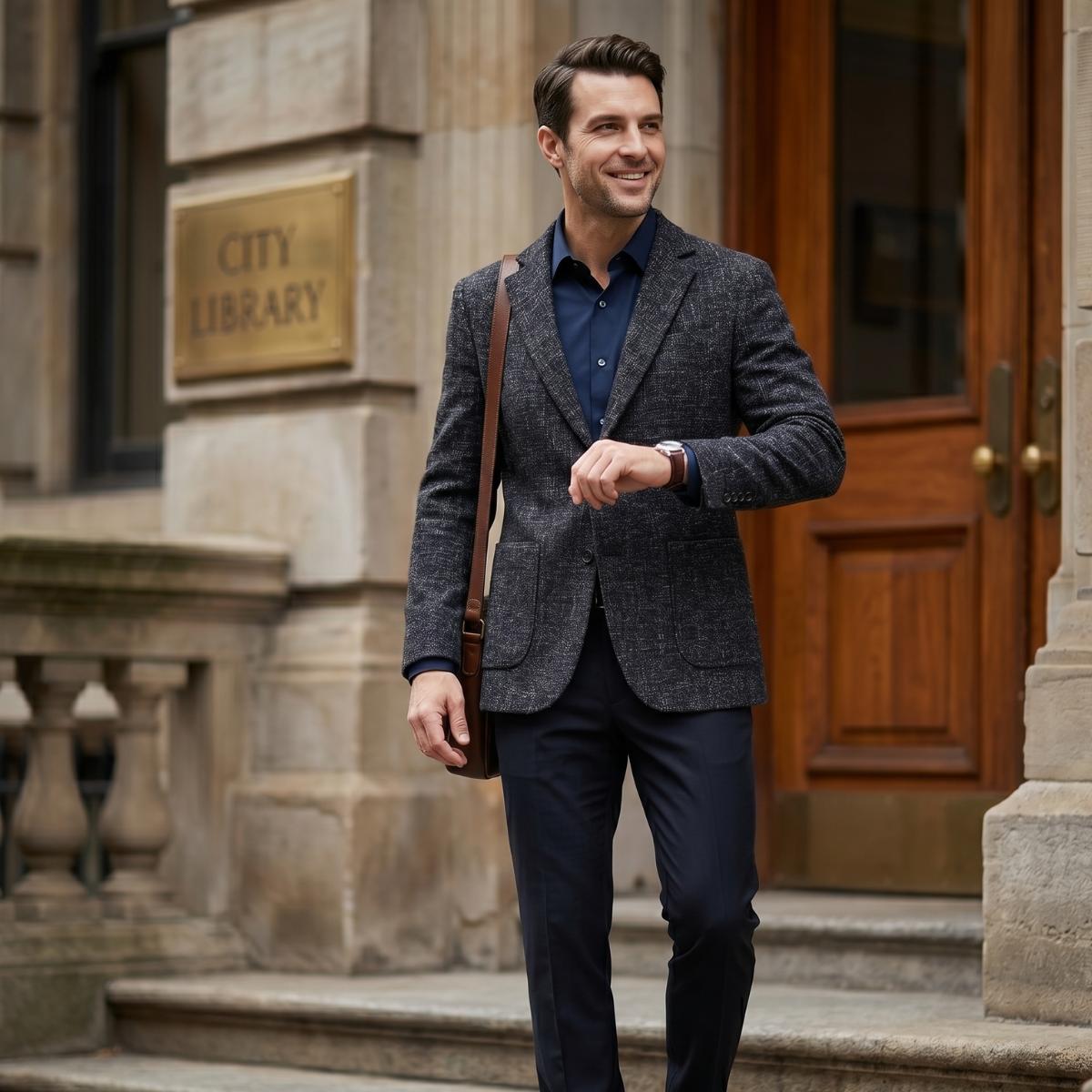 The Willoughby Men’s Classic Tailored Fit Suit Plaid Blazer