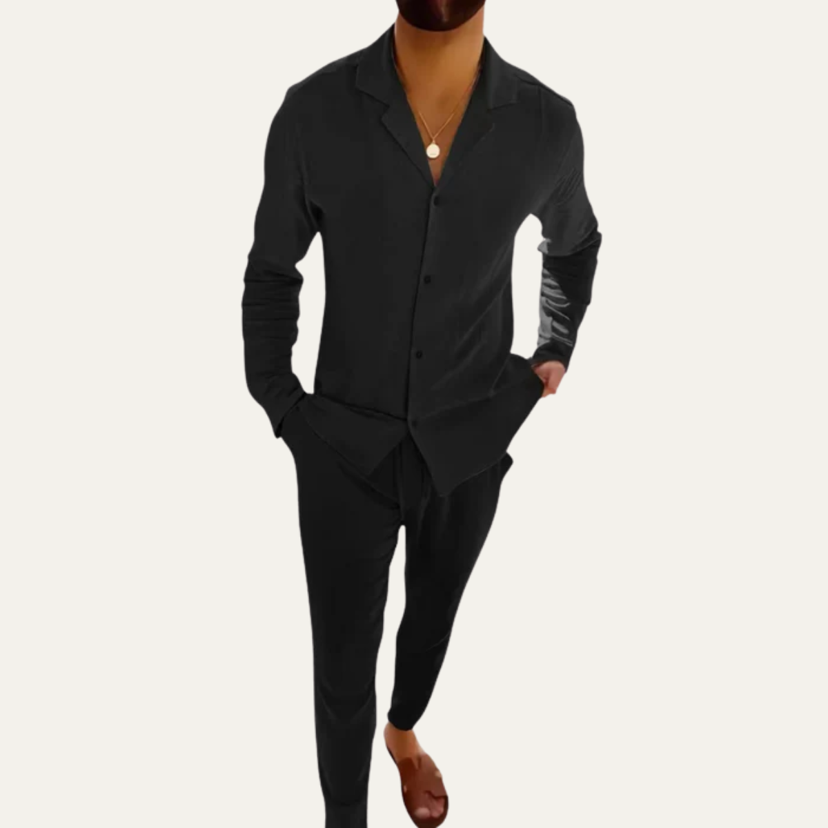 The Trento Men’s Smart Casual Outfit - Shirt & Trousers Co Ord Set