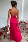 Women's Satin One Shoulder Maxi Dress