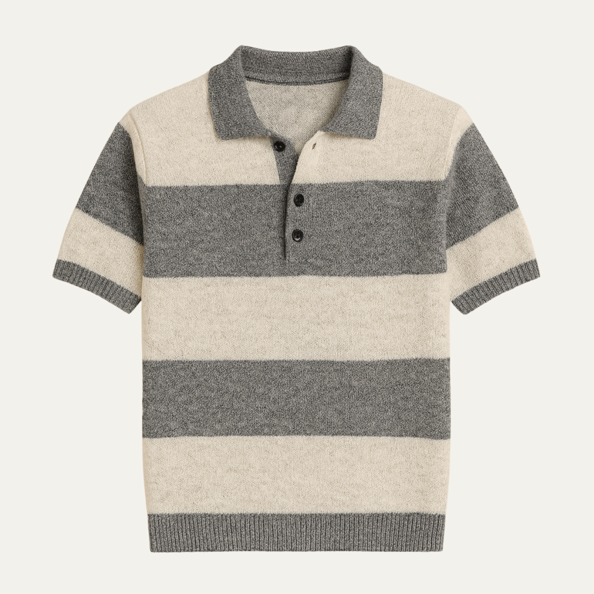 The Barangaroo Men’s Short Sleeve Knitted Polo Shirt Solid Colour Breathable Top