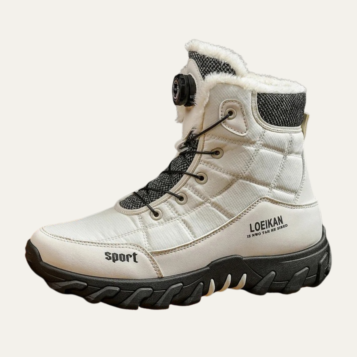 Tivoli Men's Waterproof Lace-Up Snow Boots with Warm Fur Lining and Anti-Slip Sole