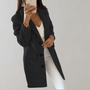 Women's Long Blazer with Button Front