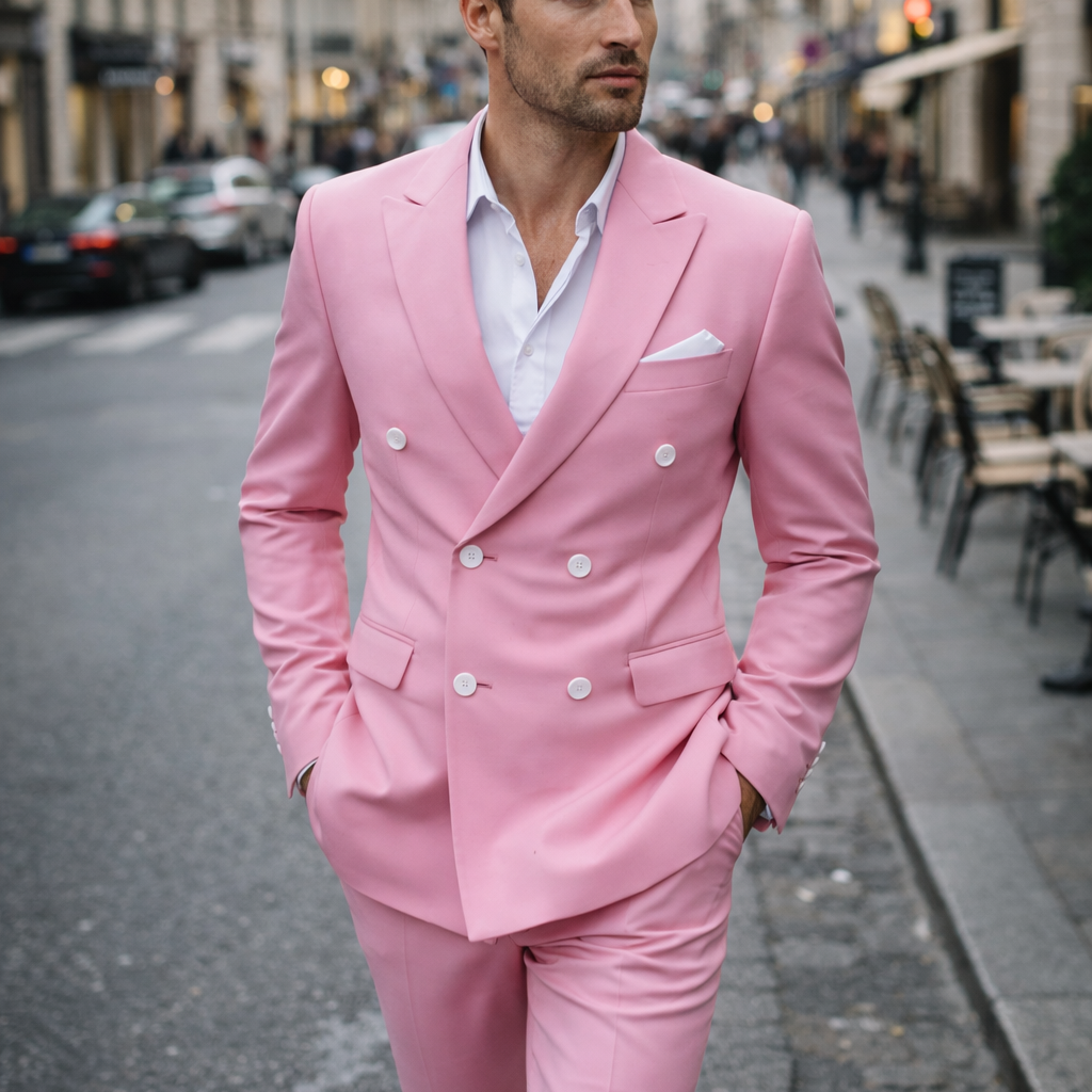 The Garda Men’s Double Breasted Suit – Classic Formal Jacket and Trousers Set