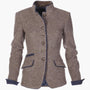 Women's Brown Lapel Blazer with Button Front