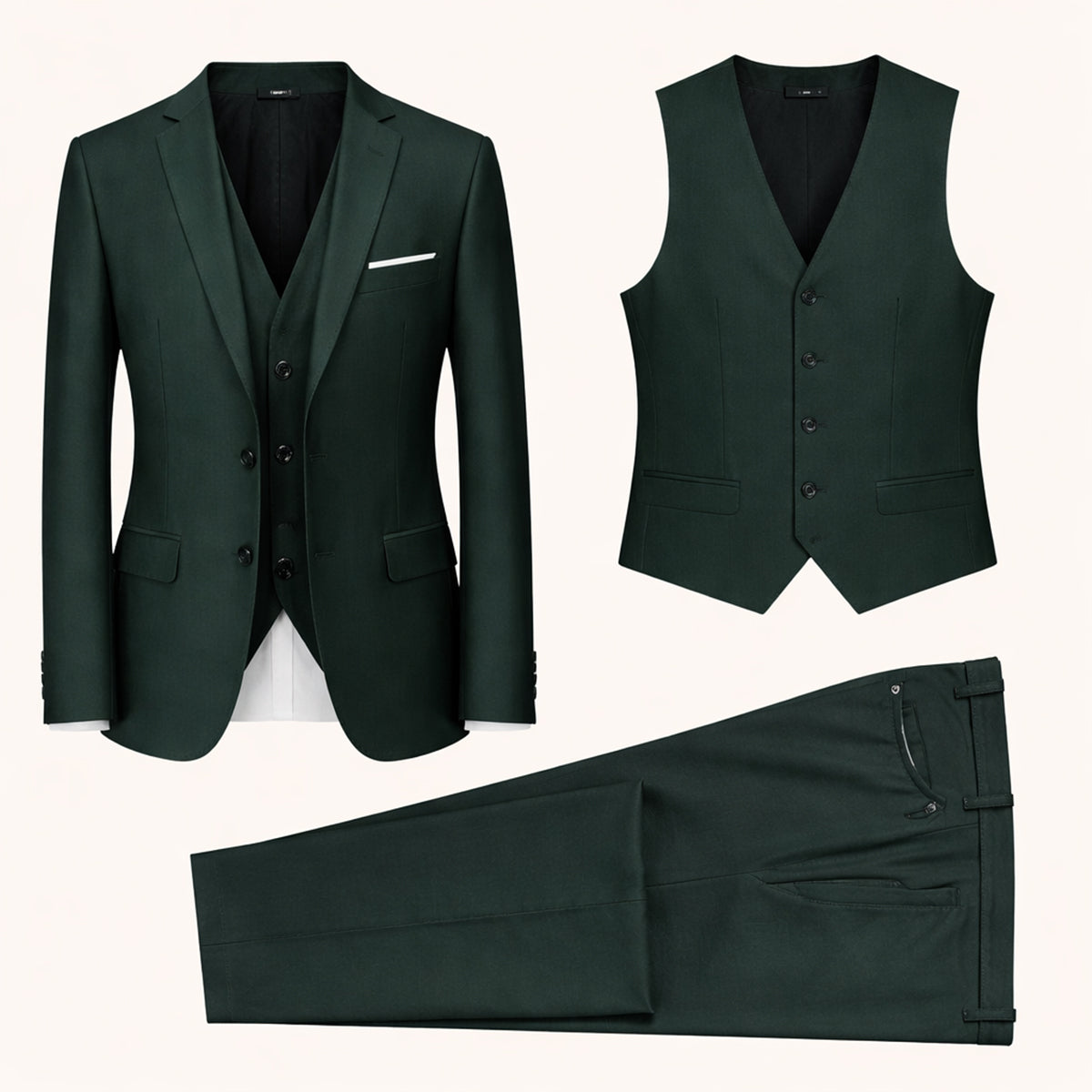 The Pesaro Men’s 3 Piece Suit – Slim Fit Formal Wedding & Business Suit Set