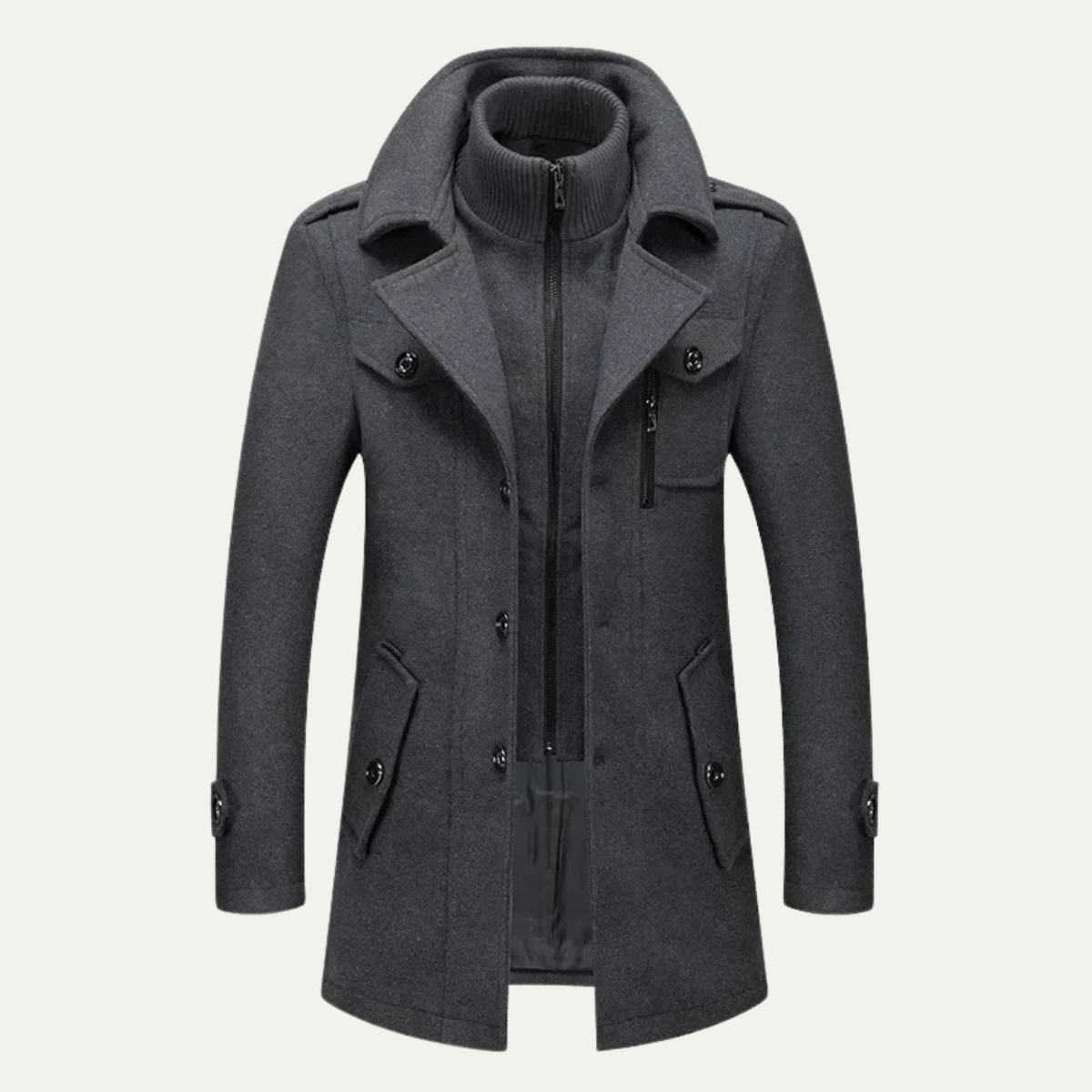 The Moffat Men's Longline Slim Wool Blend Overcoat