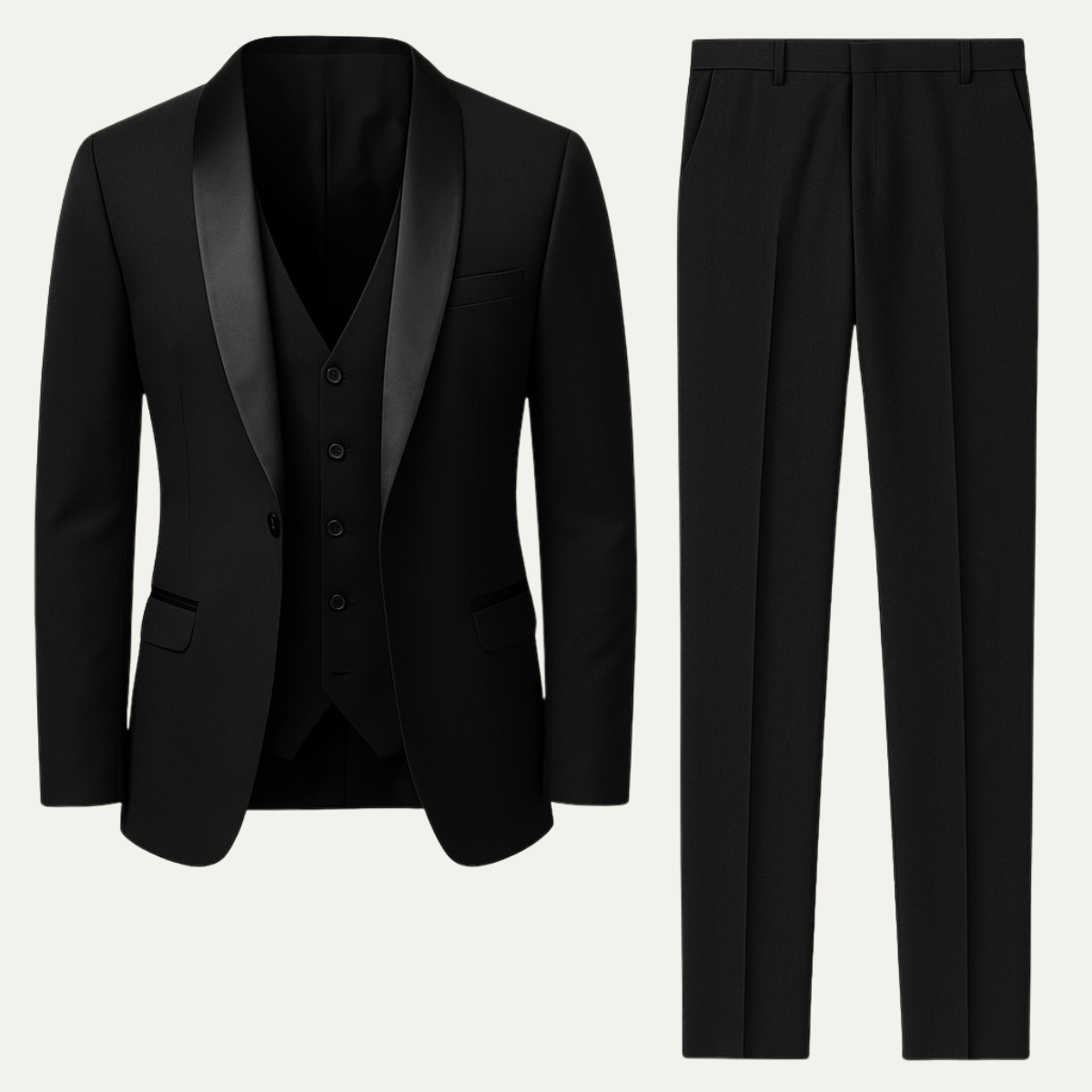 Trebbiano Men's 3-Piece Slim Fit Tuxedo Set – Elegant Formal Suit