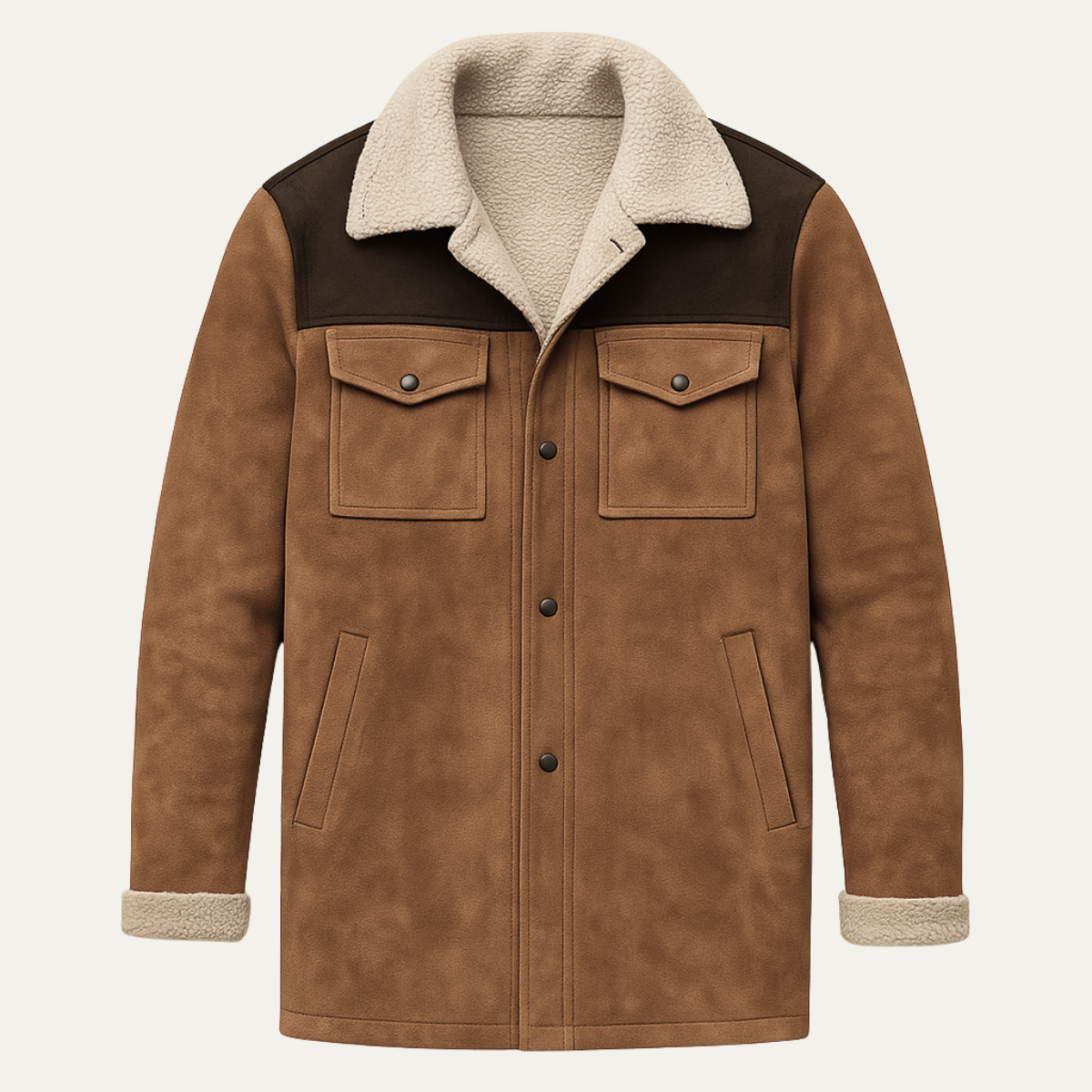 Crestview Men's Vintage Shearling-Lined Winter Jacket for Ultimate Warmth